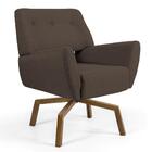 Poltrona Sala De Estar Melli Veludo Marrom