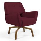 Poltrona Sala De Estar Melli Veludo Marsala