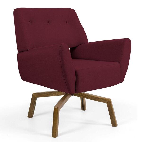 Poltrona Sala De Estar Melli Veludo Marsala