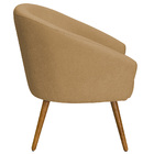 Poltrona Sala De Estar Mona Pés Palito Castanho Bouclé Camel