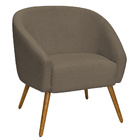 Poltrona Sala De Estar Mona Pés Palito Castanho Bouclé Marrom