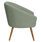 Poltrona Sala De Estar Mona Pés Palito Castanho Bouclé Verde