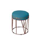 Poltrona Sala De Estar Nina Com Puff Aramado Turquesa