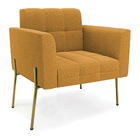 Poltrona Sala De Estar Pé De Ferro Dourado Elisa Bouclê D03 -