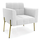 Poltrona Sala De Estar Pé De Ferro Dourado Elisa Bouclê D03 -