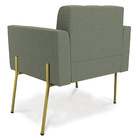 Poltrona Sala De Estar Pé De Ferro Dourado Elisa Bouclê D03 -