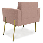 Poltrona Sala De Estar Pé De Ferro Dourado Elisa Bouclê D03 -