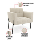 Poltrona Sala De Estar Pé De Ferro Preto Elisa Bouclê D03 - D