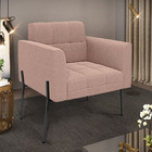 Poltrona Sala De Estar Pé De Ferro Preto Elisa Bouclê D03 - D