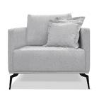 Poltrona Sala De Estar Pé De Ferro Preto Rafaela Linho S04 -