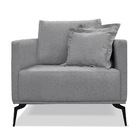 Poltrona Sala De Estar Pé De Ferro Preto Rafaela Linho S04 -