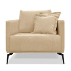 Poltrona Sala De Estar Pé De Ferro Preto Rafaela Linho S04 -