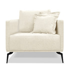 Poltrona Sala De Estar Pé De Ferro Preto Rafaela Linho S04 -