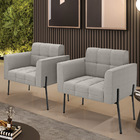 Poltrona Sala De Estar Pé De Ferro Pto Kit 2 Elisa Bouclê Cin