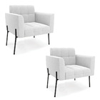 Poltrona Sala De Estar Pé De Ferro Pto Kit 2 Elisa Bouclê D03