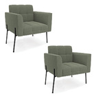 Poltrona Sala De Estar Pé De Ferro Pto Kit 2 Elisa Bouclê D03