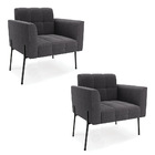 Poltrona Sala De Estar Pé De Ferro Pto Kit 2 Elisa Bouclê D03