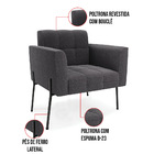 Poltrona Sala De Estar Pé De Ferro Pto Kit 2 Elisa Bouclê D03