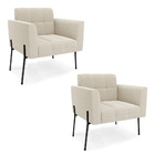 Poltrona Sala De Estar Pé De Ferro Pto Kit 2 Elisa Bouclê D03