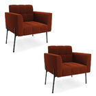 Poltrona Sala De Estar Pé De Ferro Pto Kit 2 Elisa Bouclê D03