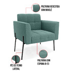 Poltrona Sala De Estar Pé De Ferro Pto Kit 2 Elisa Bouclê Ver