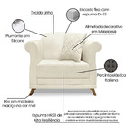 Poltrona Sala De Estar Pé De Madeira Julieta Linho S04 - D'ro