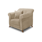 Poltrona Sala De Estar Pé De Madeira Julieta Suede S04 - D'ro