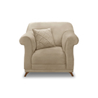 Poltrona Sala De Estar Pé De Madeira Julieta Suede S04 - D'ro