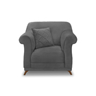 Poltrona Sala De Estar Pé De Madeira Julieta Suede S04 - D'ro