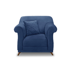 Poltrona Sala De Estar Pé De Madeira Julieta Suede S04 - D'ro