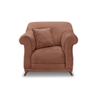 Poltrona Sala De Estar Pé De Madeira Julieta Veludo Cobre S04