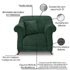 Poltrona Sala De Estar Pé De Madeira Julieta Veludo S04 - D'r