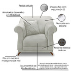 Poltrona Sala De Estar Pé De Madeira Julieta Veludo S04 - D'r