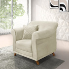 Poltrona Sala De Estar Pé De Madeira Julieta Veludo S04 - D'r