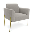 Poltrona Sala De Estar Pé Ferro Dourado Marisa Bouclê D03 - D