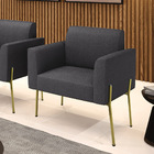 Poltrona Sala De Estar Pé Ferro Dourado Marisa Bouclê D03 - D