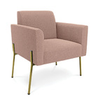 Poltrona Sala De Estar Pé Ferro Dourado Marisa Bouclê D03 - D