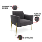 Poltrona Sala De Estar Pé Ferro Dourado Marisa Bouclê Grafite