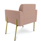 Poltrona Sala De Estar Pé Ferro Dourado Marisa Bouclê Rosê D0