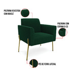 Poltrona Sala De Estar Pé Ferro Dourado Marisa Bouclê Verde D