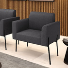 Poltrona Sala De Estar Pé Ferro Preto Marisa Bouclê D03 - D'r