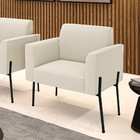 Poltrona Sala De Estar Pé Ferro Preto Marisa Bouclê D03 - D'r