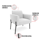 Poltrona Sala De Estar Pé Ferro Preto Marisa Bouclê D03 - D'r