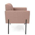 Poltrona Sala De Estar Pé Ferro Preto Marisa Bouclê Rosê D03