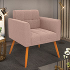 Poltrona Sala De Estar Pé Palito Castanho Elisa Bouclê D03 -