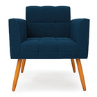 Poltrona Sala De Estar Pé Palito Castanho Elisa Bouclê D03 -