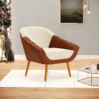 Poltrona Sala De Estar Pé Palito Castanho Kit 2 Giovana Nozes