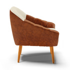 Poltrona Sala De Estar Pé Palito Castanho Kit 2 Giovana Nozes