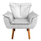 Poltrona Sala De Estar Pé Palito De Madeira Kit 2 Opala Coran