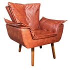 Poltrona Sala De Estar Pé Palito De Madeira Kit 2 Opala Coran